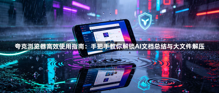 夸克浏览器高效使用指南：手把手教你解锁AI文档总结与大文件解压1