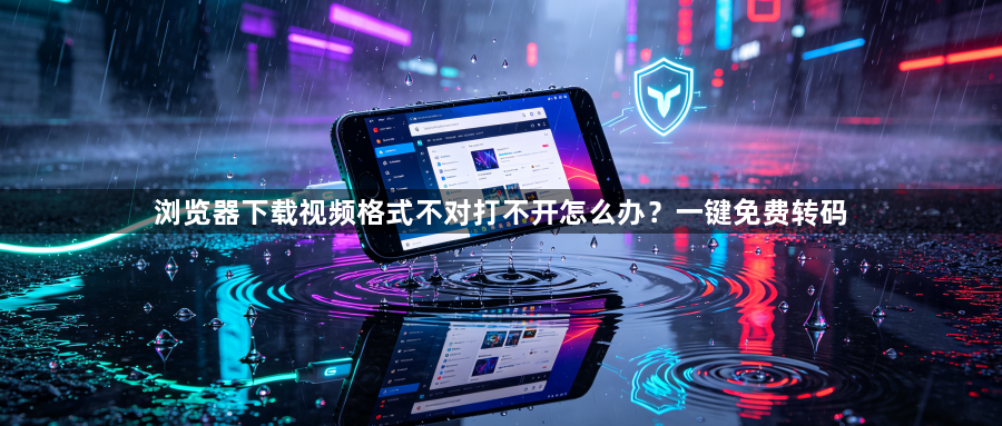 浏览器下载视频格式不对打不开怎么办？一键免费转码1
