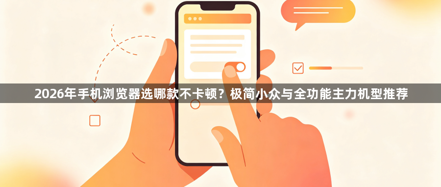 2026年手机浏览器选哪款不卡顿？极简小众与全功能主力机型推荐1