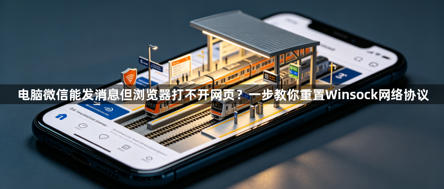 电脑微信能发消息但浏览器打不开网页?一步教你重置Winsock网络协议1