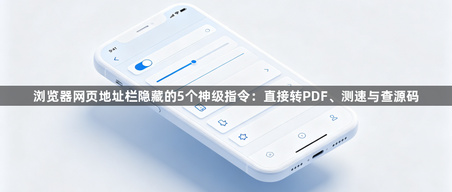 浏览器网页地址栏隐藏的5个神级指令：直接转PDF、测速与查源码1