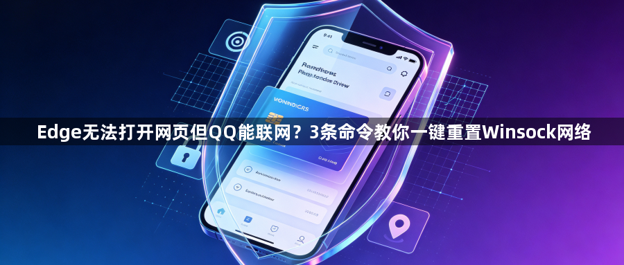 Edge无法打开网页但QQ能联网？3条命令教你一键重置Winsock网络1