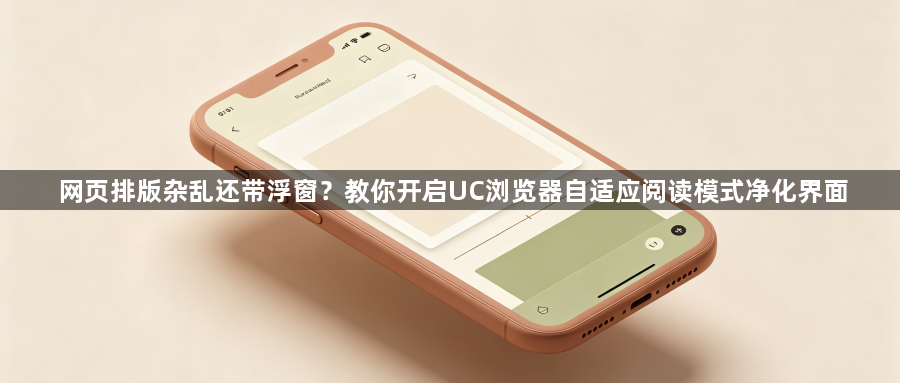 网页排版杂乱还带浮窗?教你开启UC浏览器自适应阅读模式净化界面1